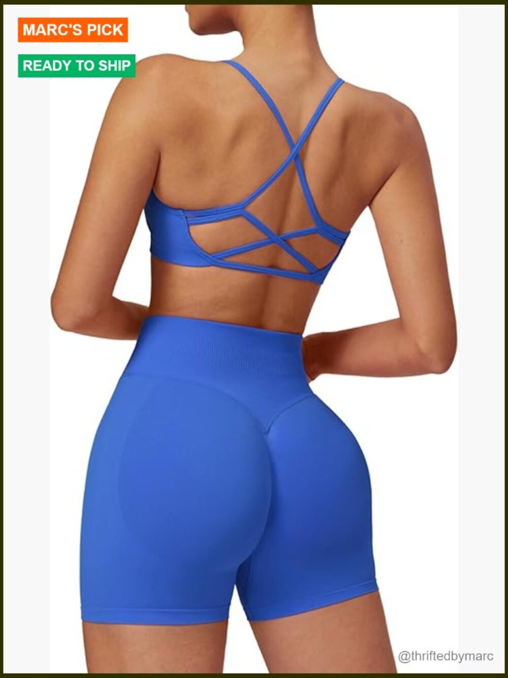 2-Piece Workout Set Sports Bra High Waist Shorts Tummy Control Gym Outfit
